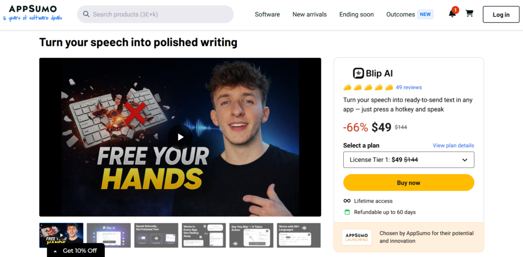 AppSumo Product page